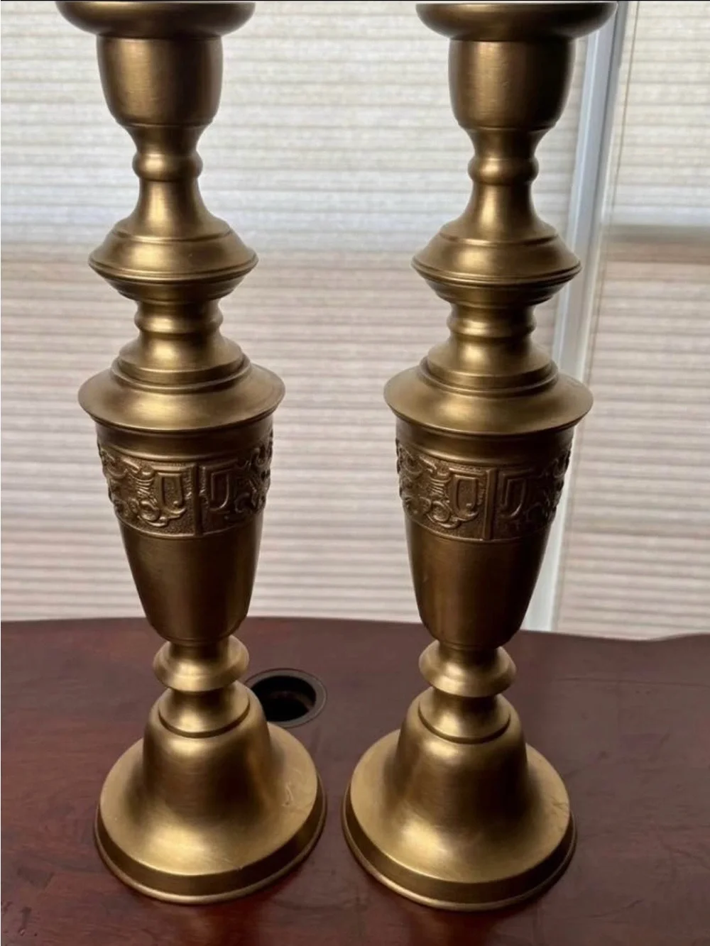 Vintage Made in Japan Brass Candlesticks Pair 21”